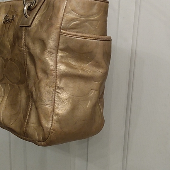 COACH SIGNATURE EMBOSSED LEATHER GALLERY TOTE BAG 17727 HANDBAG SHOULDER… - Picture 10 of 13